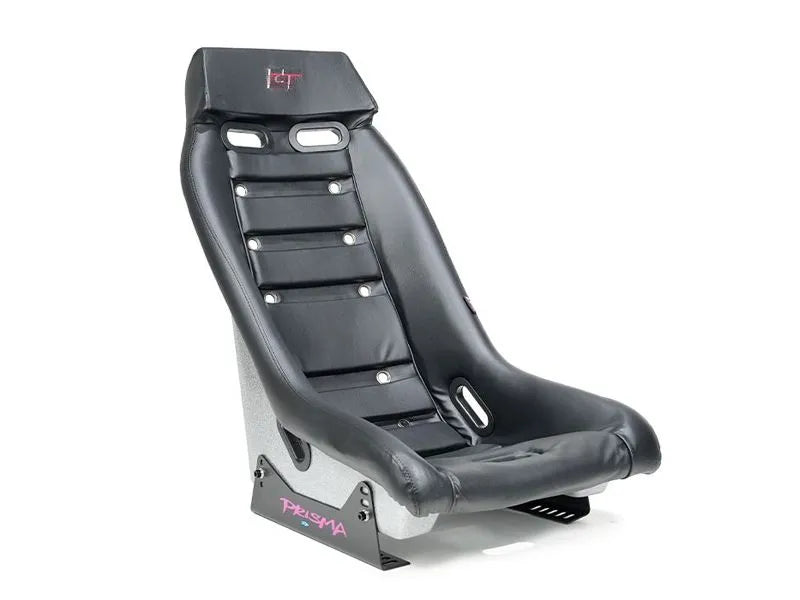 NRG GTS Retro Bucket Seat features Black PVC Leather, Black stitching