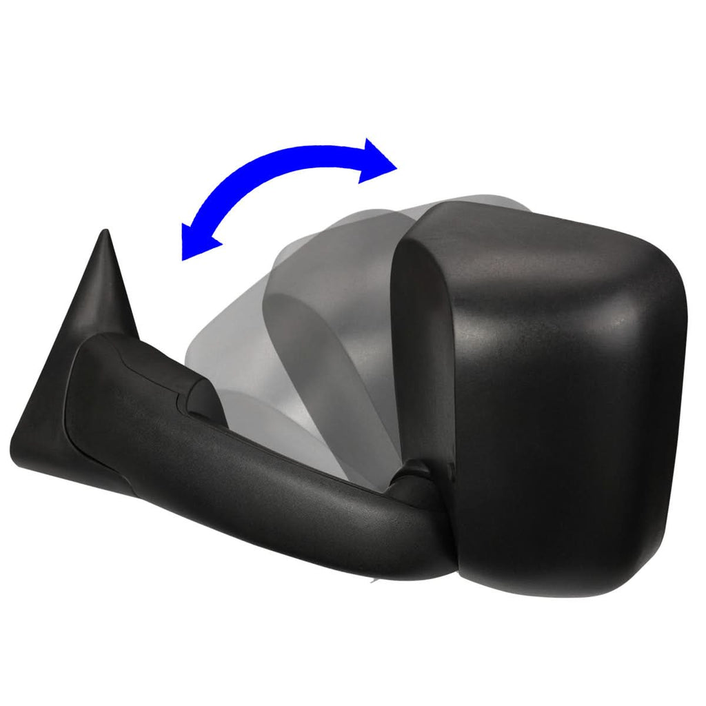 02-08 Dodge Ram 1500 / 03-09 Ram 2500 3500 Manual Towing Mirrors - Black