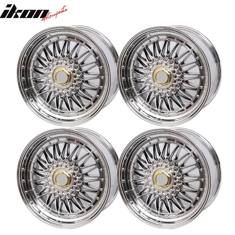 (4) 18X8.0 +35 5X114.3 / 5X120 Step Lip Deep Dish Mesh Wheels Rims