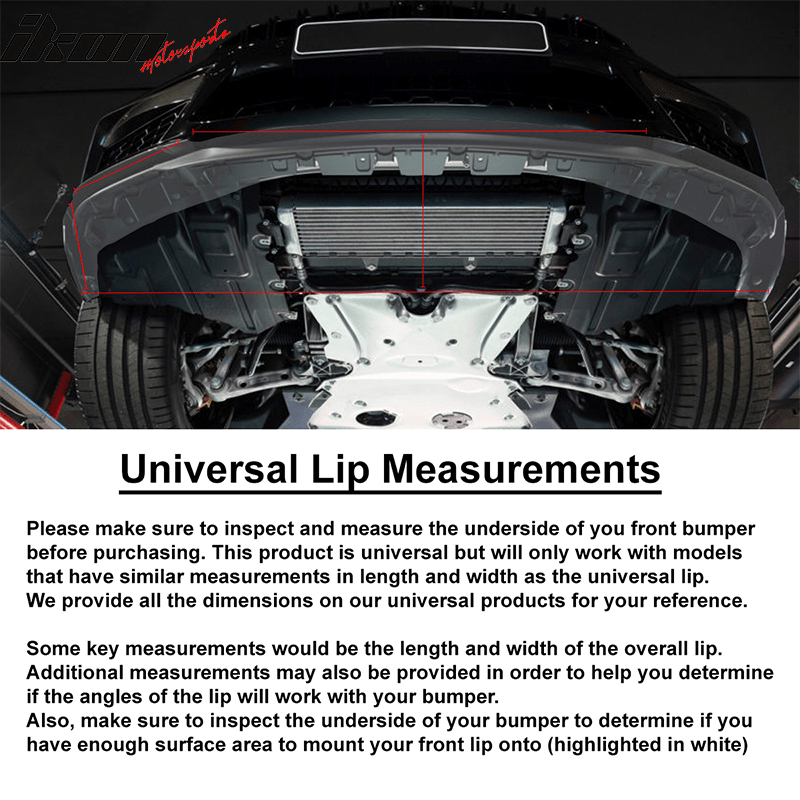 100" Mitsubishi Front Bumper Lip Splitter Chin Spoiler Rubber Foam