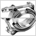 2" V-Band Clamp & Flange Set Stainless Steel Exhaust Piping