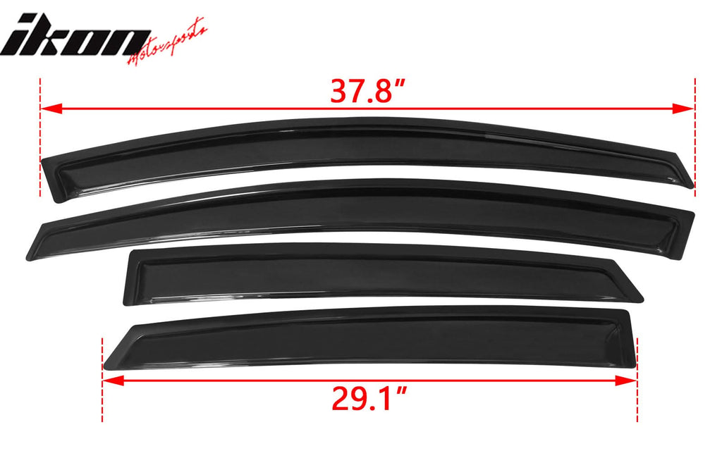2012-2018 Ford Focus Tape on Window Visor Rain Guard Acrylic 4PC