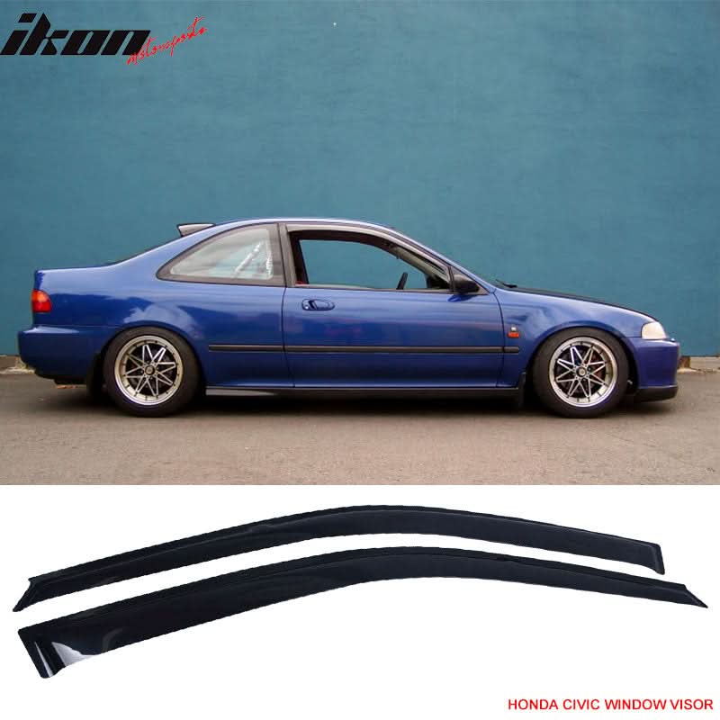 Fits Honda Civic 92-95 EG 2Dr/3Dr Front Bumper Lip + Window Visor