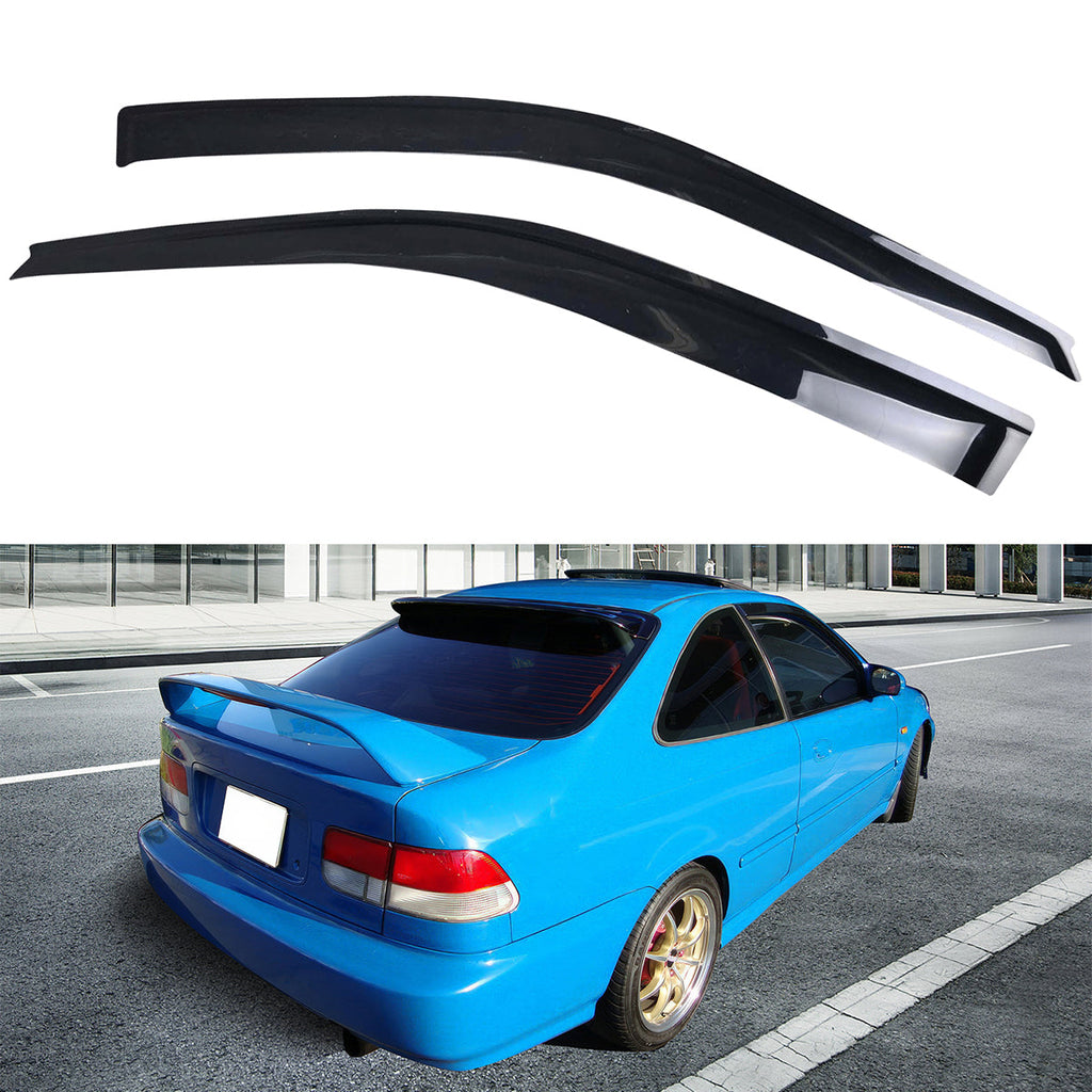 1996-2000 Honda Civic Hatchback Slim Style Smoke Window Visors Acrylic
