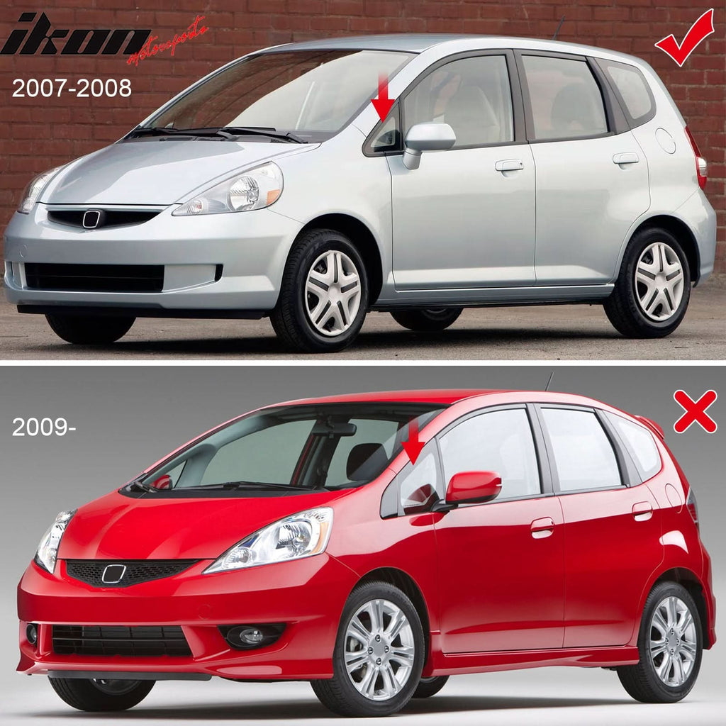 2007-2008 Honda Fit Window Visor Slim Style Smoke Tinted Acrylic