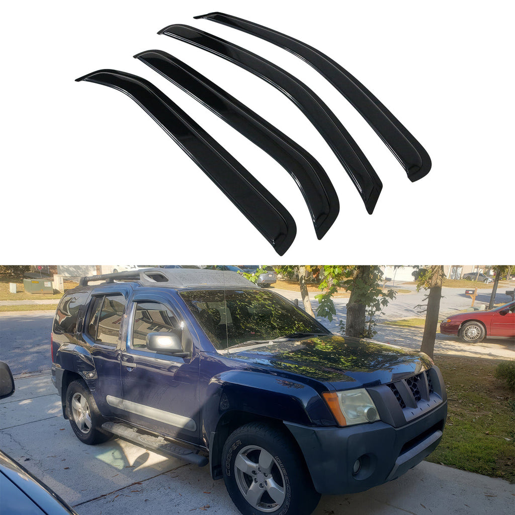 2005-2016 Nissan Xterra Tape On Smoke Tinted Visor Windows Acrylic