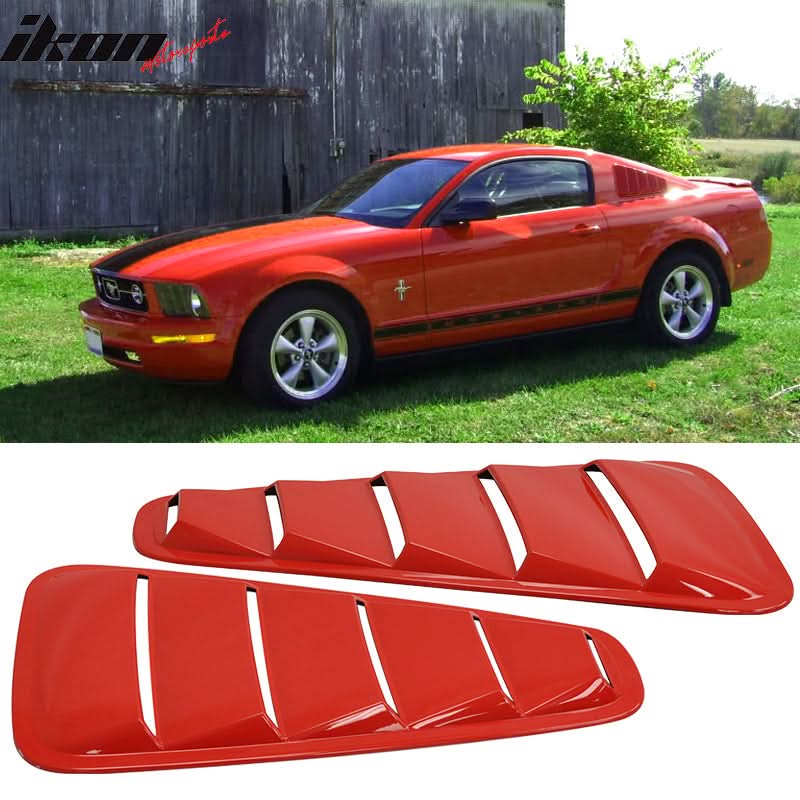 2005-2009 Ford Mustang V6 Side Quarter Window Louvers Windshield Cover