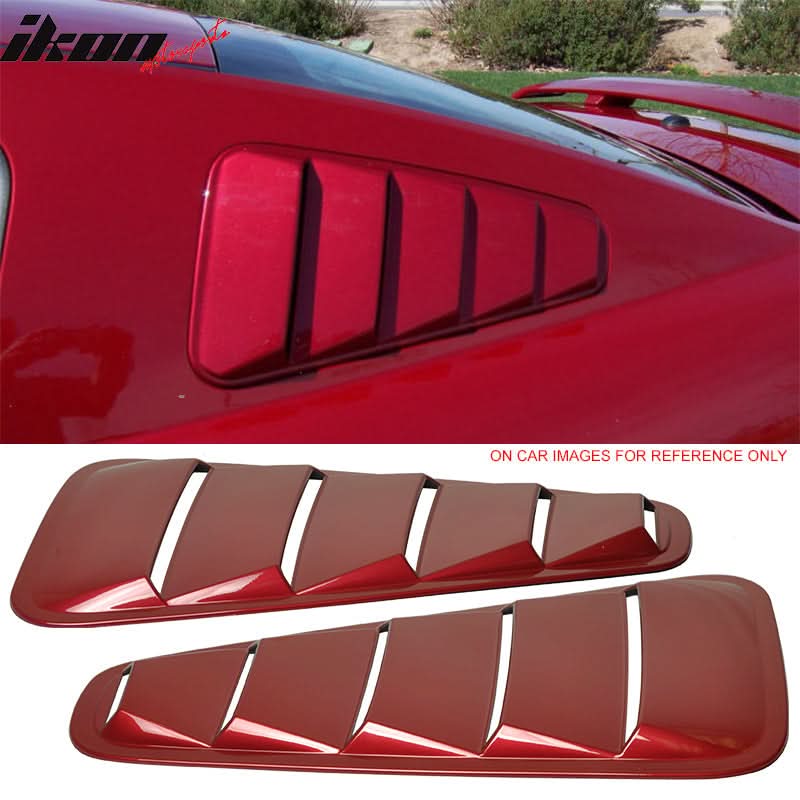 2005-2009 Ford Mustang V6 Side Quarter Window Louvers Windshield Cover