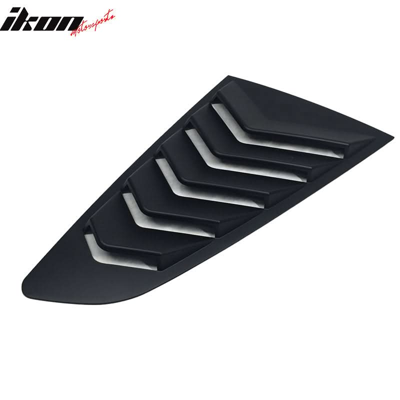 2015-2023 Ford Mustang IKON Unpainted Black Side Window Louvers ABS