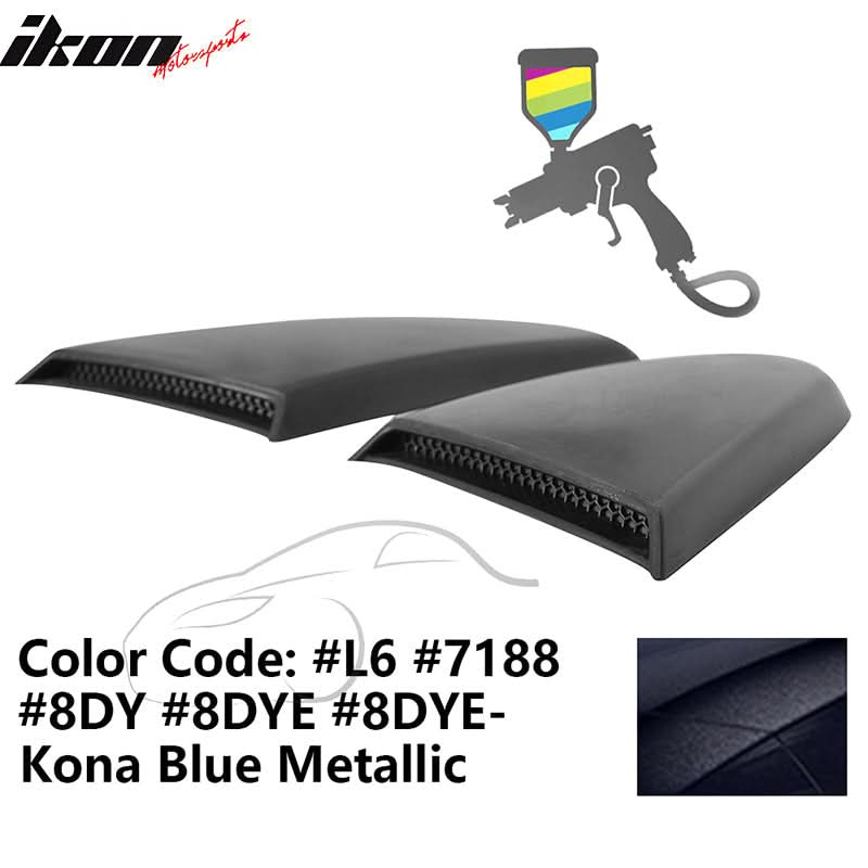 2015-2023 Mustang R Style Side Quarter Window Louver PU Painted