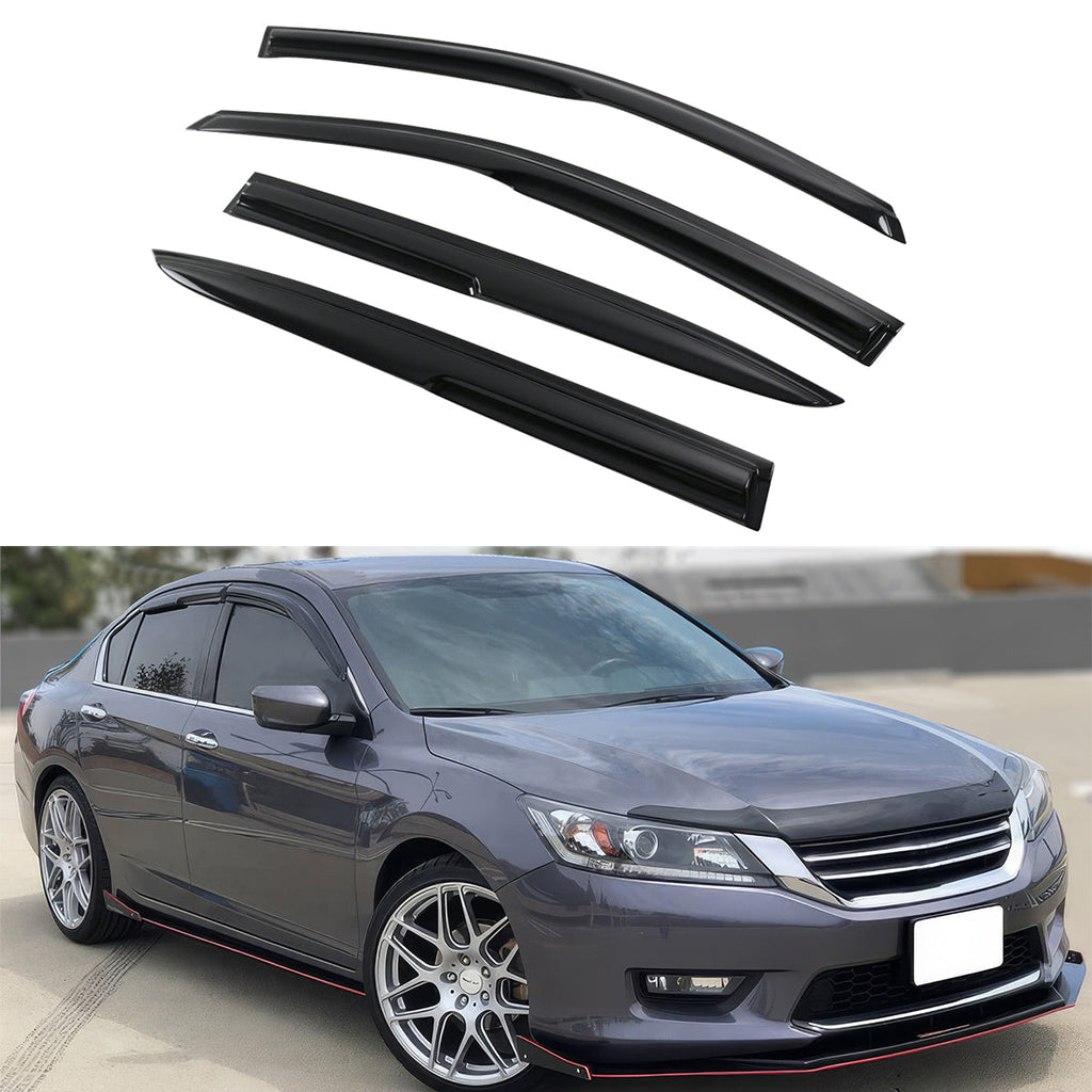 2013-2017 Honda Accord 4-Door Sedan Tape On Window Visors Rain Guard