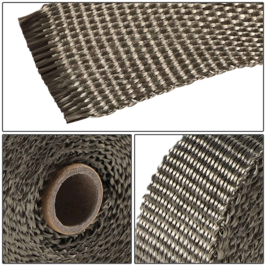 Type-2 Style Exhaust Heat Wrap Titanium 2" x 50' with Zip Ties
