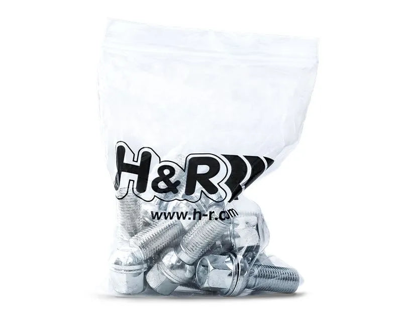 H&R Wheel Screw M14x1.25 43mm w/Movable Taper Head 60 Degree Silver