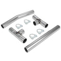 Universal Dual H-Pipe Exhaust Kit 2.5"-2.65" OD Mild Steel
