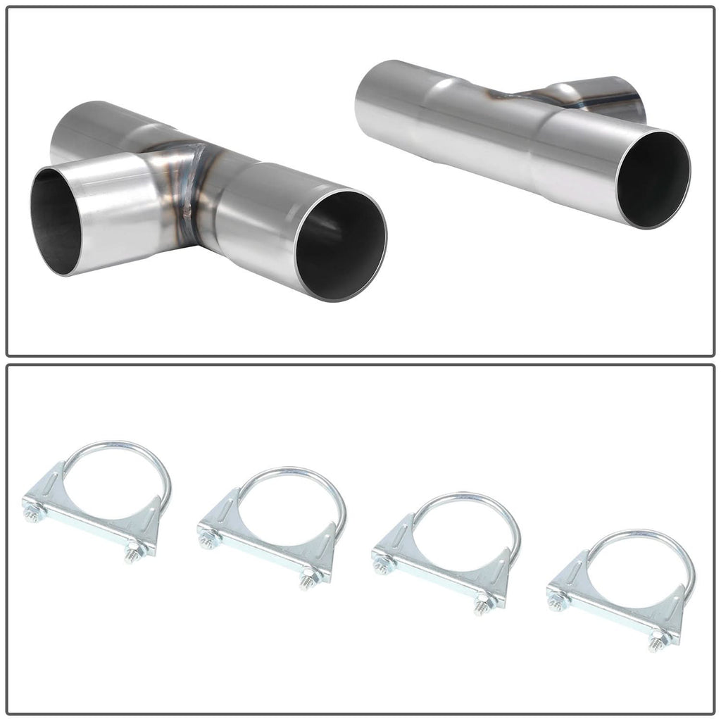 Universal Dual Exhaust Kit 16pc 3-3.15" OD Mild Steel Pipes