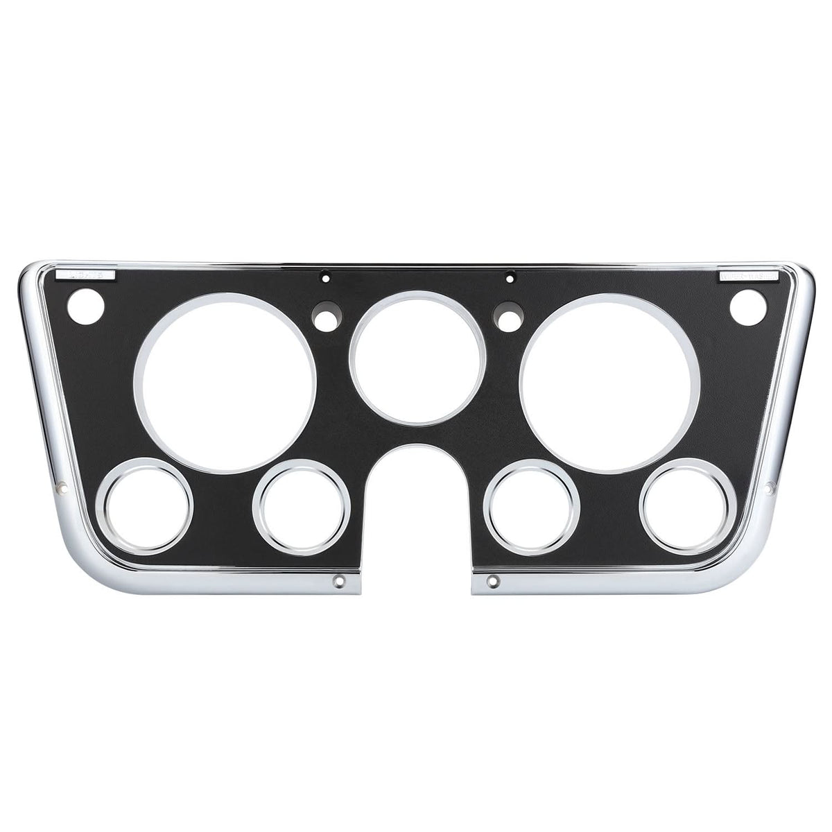 67-72 Chevrolet C10 Truck Dash Bezel 7 Hole Chrome Black Plastic