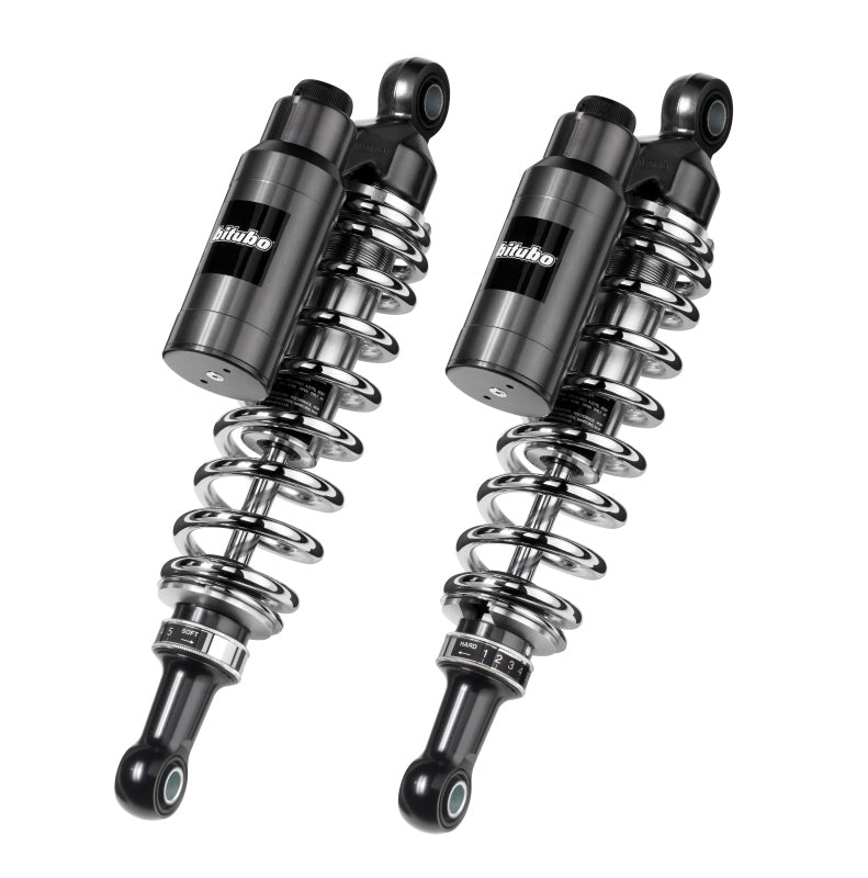 Bitubo Suspension Bitubo WMT0 Twinshocks Adj.: Spring Preload, Reb., Comp., Length 380mm, Piggyback Tank Chr Edition D0035WMT03