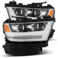 AlphaRex 19-20 Ram 1500HD PRO-Series Proj Headlight Plnk Styl Chrm w/Activ Light/Seq Signal/Plnk DRL 880514 *Discontinued