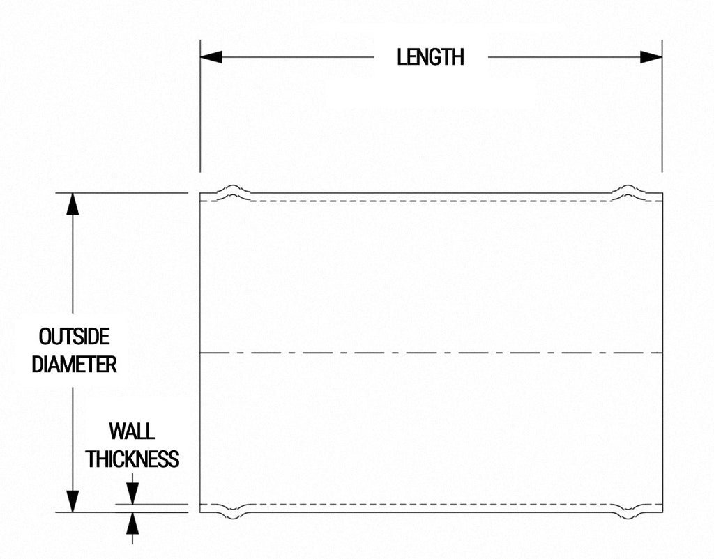 HPS Performance Products HPS 4-1/2" OD 6061 Aluminum Joiner Tube Piping with Bead Roll