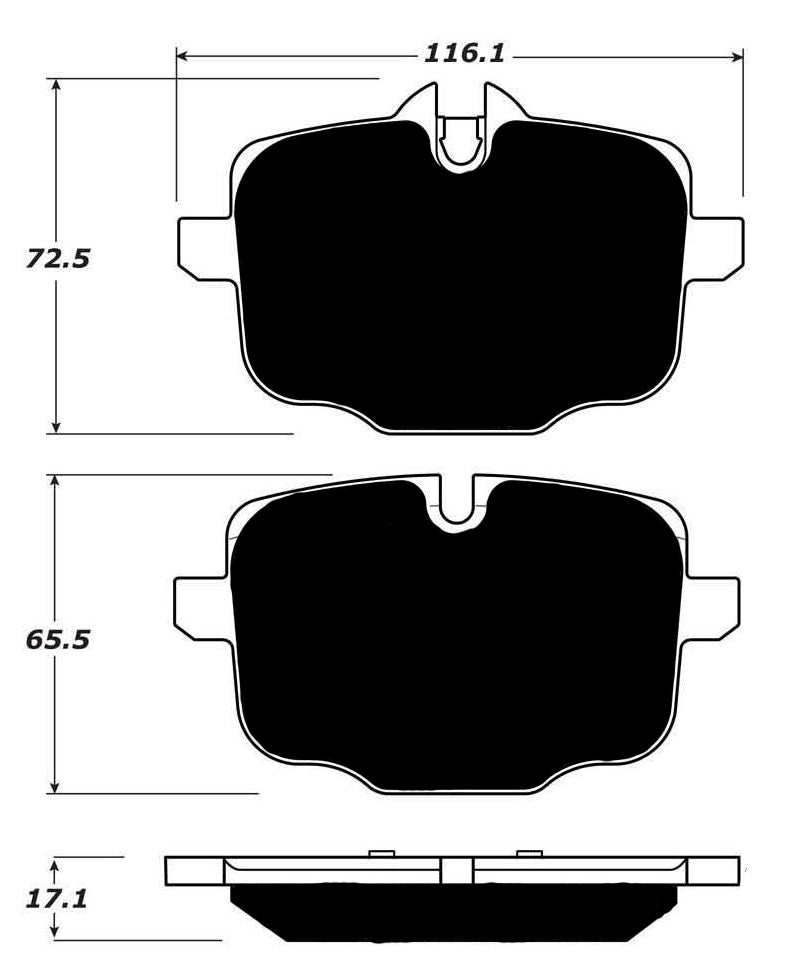 Porterfield Brake Pads for 2011 BMW 535i Sedan 345mm OD Rear Rotor
