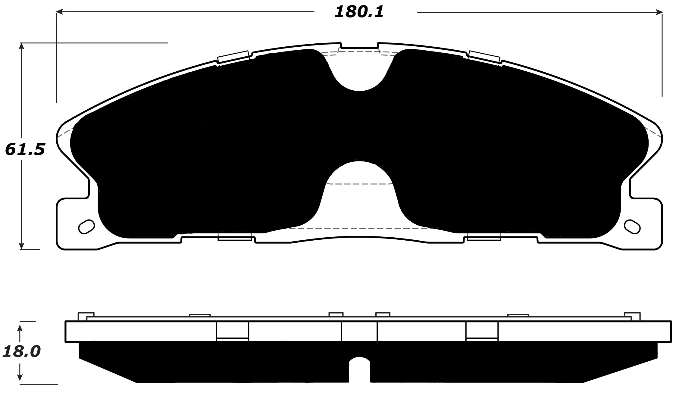 Porterfield Brake Pads for 2015 FORD TAURUS Police