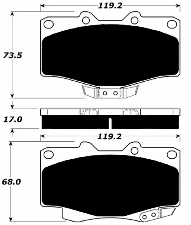 Porterfield Brake Pads for 2000 TOYOTA TACOMA 2WD 6 Lug
