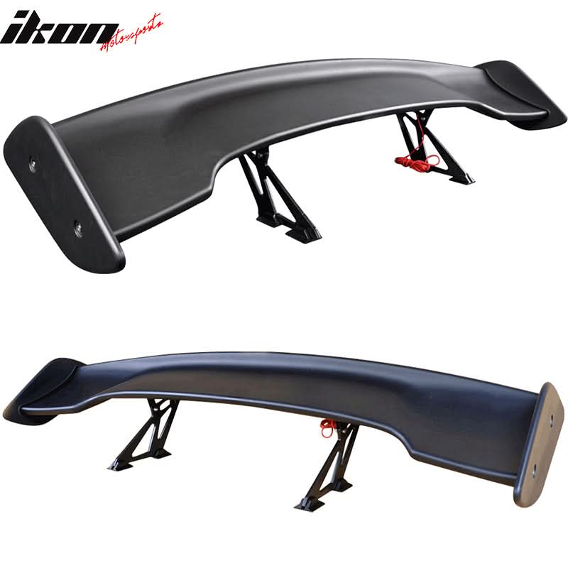Universal 57in GT Trunk Spoiler & LED Brake Light Black ABS
