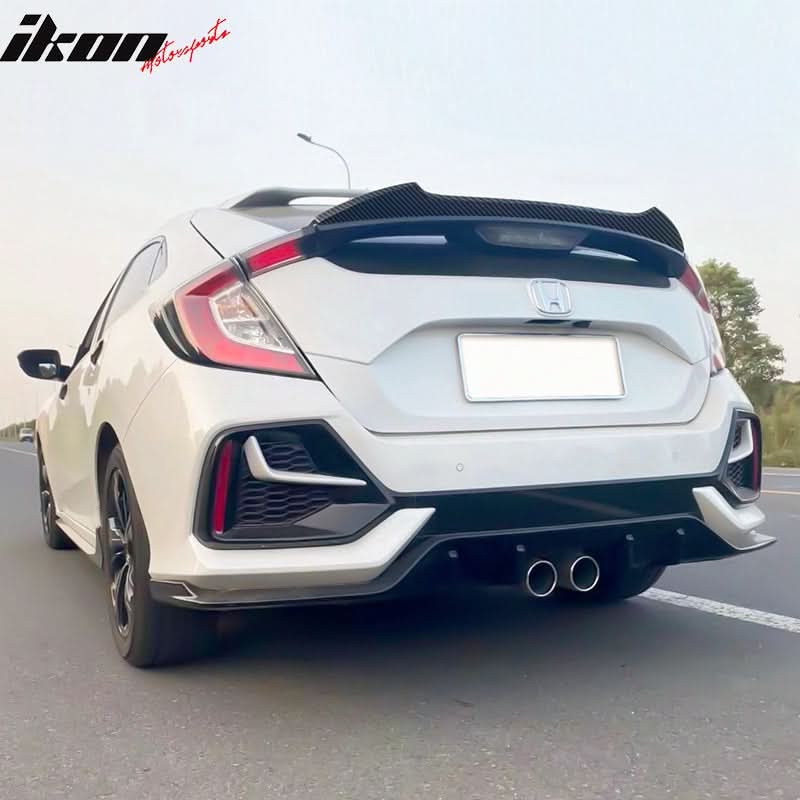 2017-2021 Honda Civic 10th Hatchback V Style CF Print Rear Spoiler