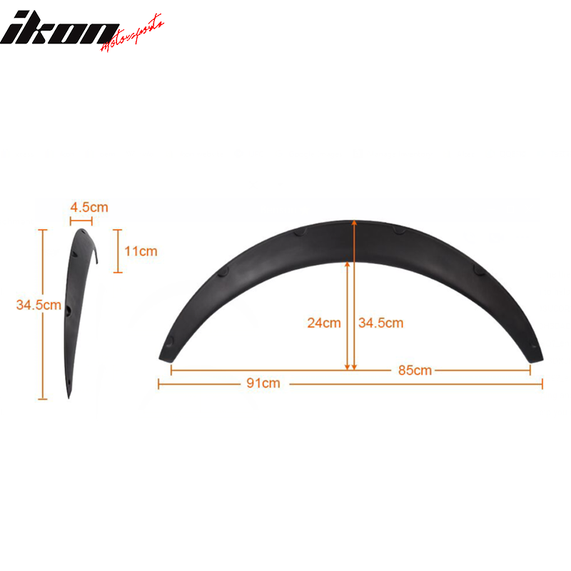 Ikon V2 Universal 70mm Wide PU Fender Flares