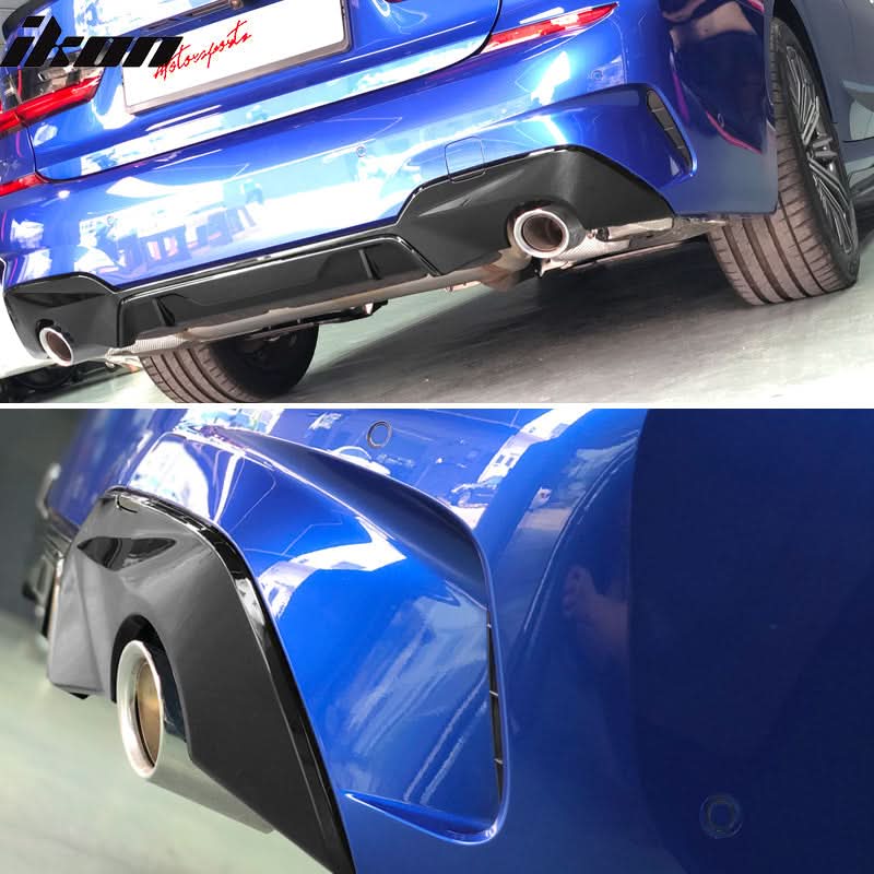 2019-2022 BMW G20 3-Serie 330i Gloss Black Rear Bumper Lip Diffuser PP