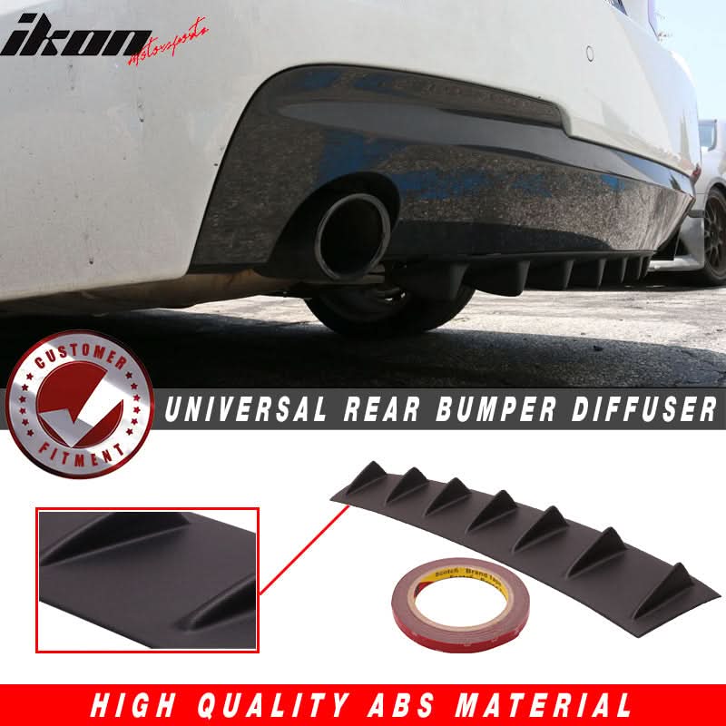 33" x 6" Universal Rear Bumper Diffuser Lip 7 Shark Fins Under