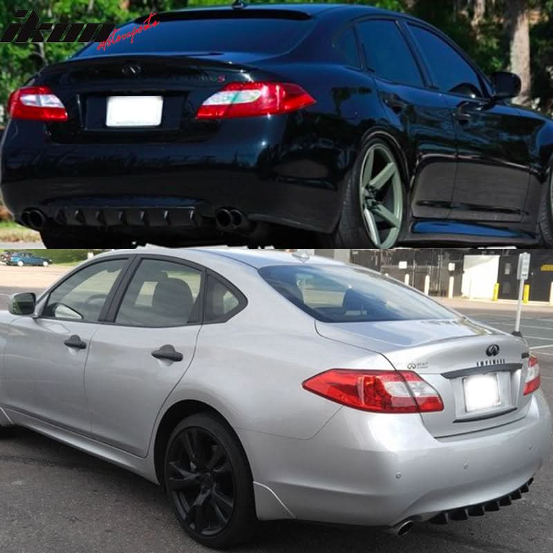 Infiniti G35 M25 M37 Sedan 7 Fin Matte Black Rear Bumper Diffuser ABS