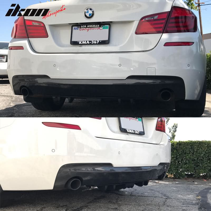 Universal V5 Style Rear Diffuser Shark Fin Kit Unpainted Black ABS