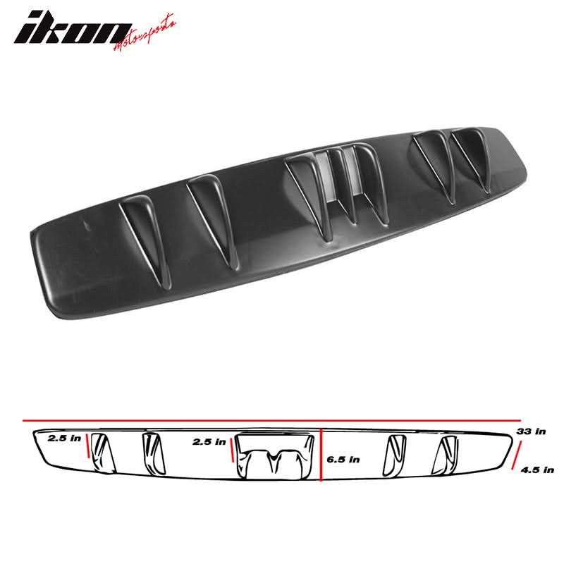 Universal V5 Style Rear Diffuser Shark Fin Kit Unpainted Black ABS