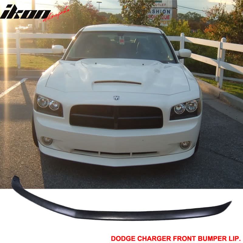 Fits 06-10 Dodge Charger Front Bumper Lip + Rear Auto Spoiler