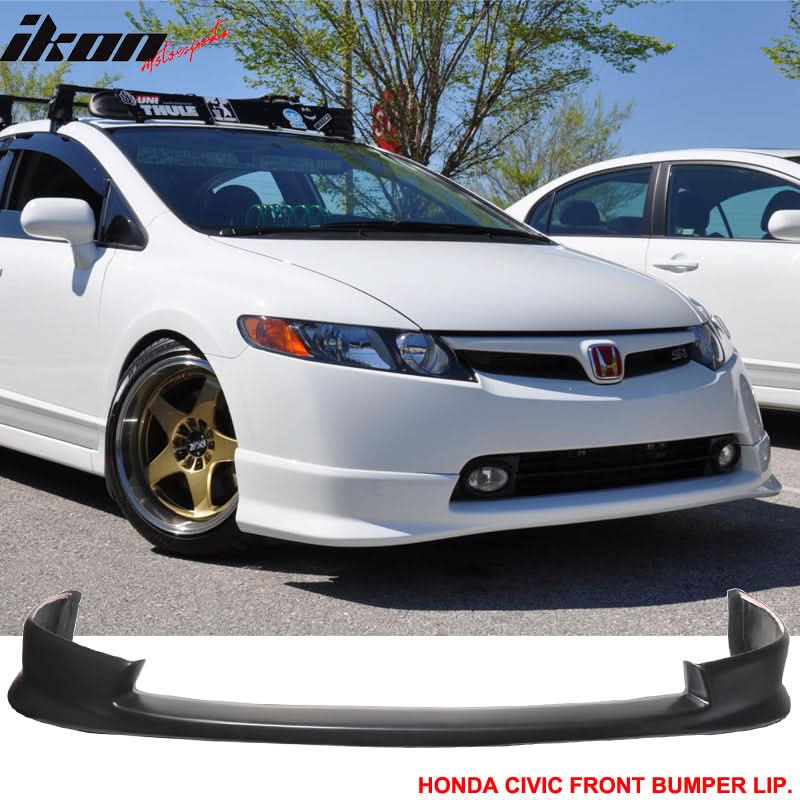 Fits 06-08 Civic HF-P PU Front&Rear Bumper Lip Spoiler&Brake Lamp
