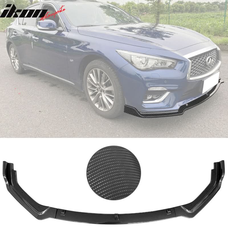 2018-2022 Infiniti Q50 Base Front Bumper Lip Chin Spoiler PP 3PC