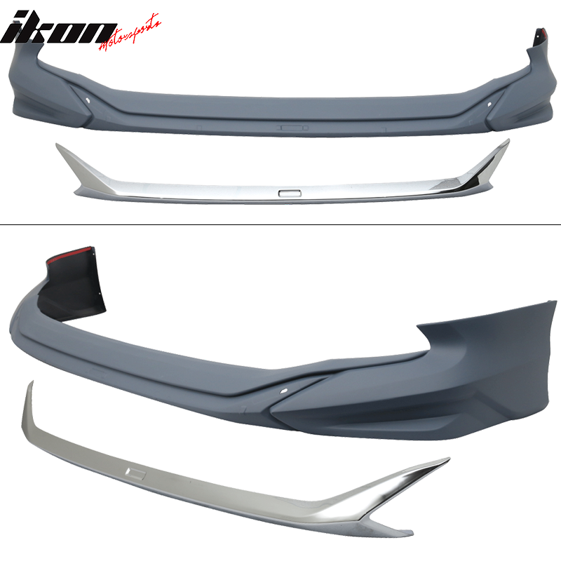 2018-2020 Toyota Camry LE MD Style Front Bumper Lip With Chrome Trim