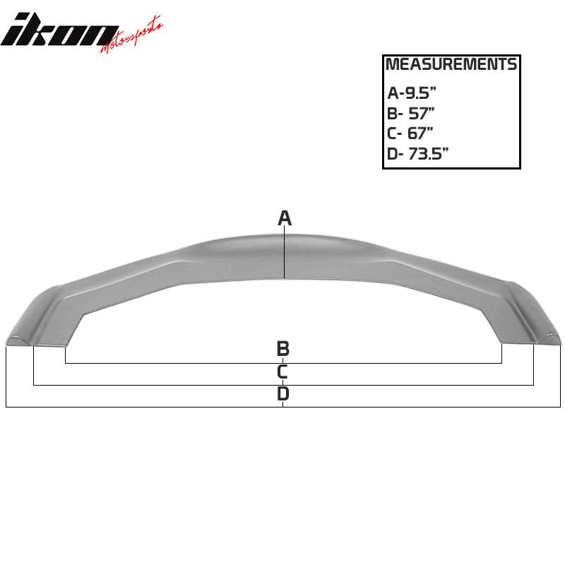 Universal RB 68x20in PP Front Bumper Lip & CF Splitter Rod