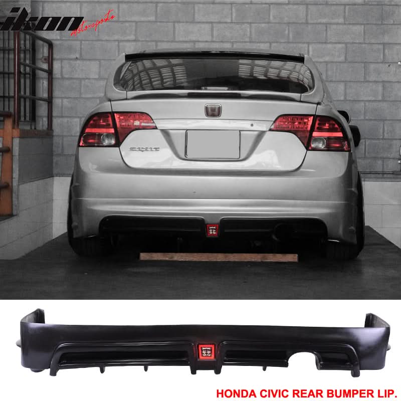 2006-2011 Honda Civic Sedan Rear Lip Spoiler PP LED 3RD Brake Lamp