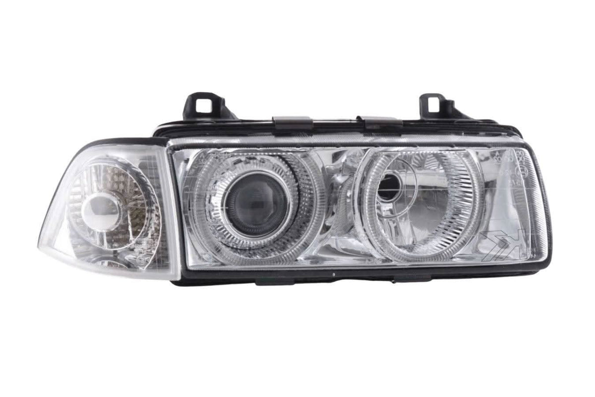 BMW 3-series E36 Coupe/Convertible Chrome Xenon Angel Eyes Headlights (1992-1998)