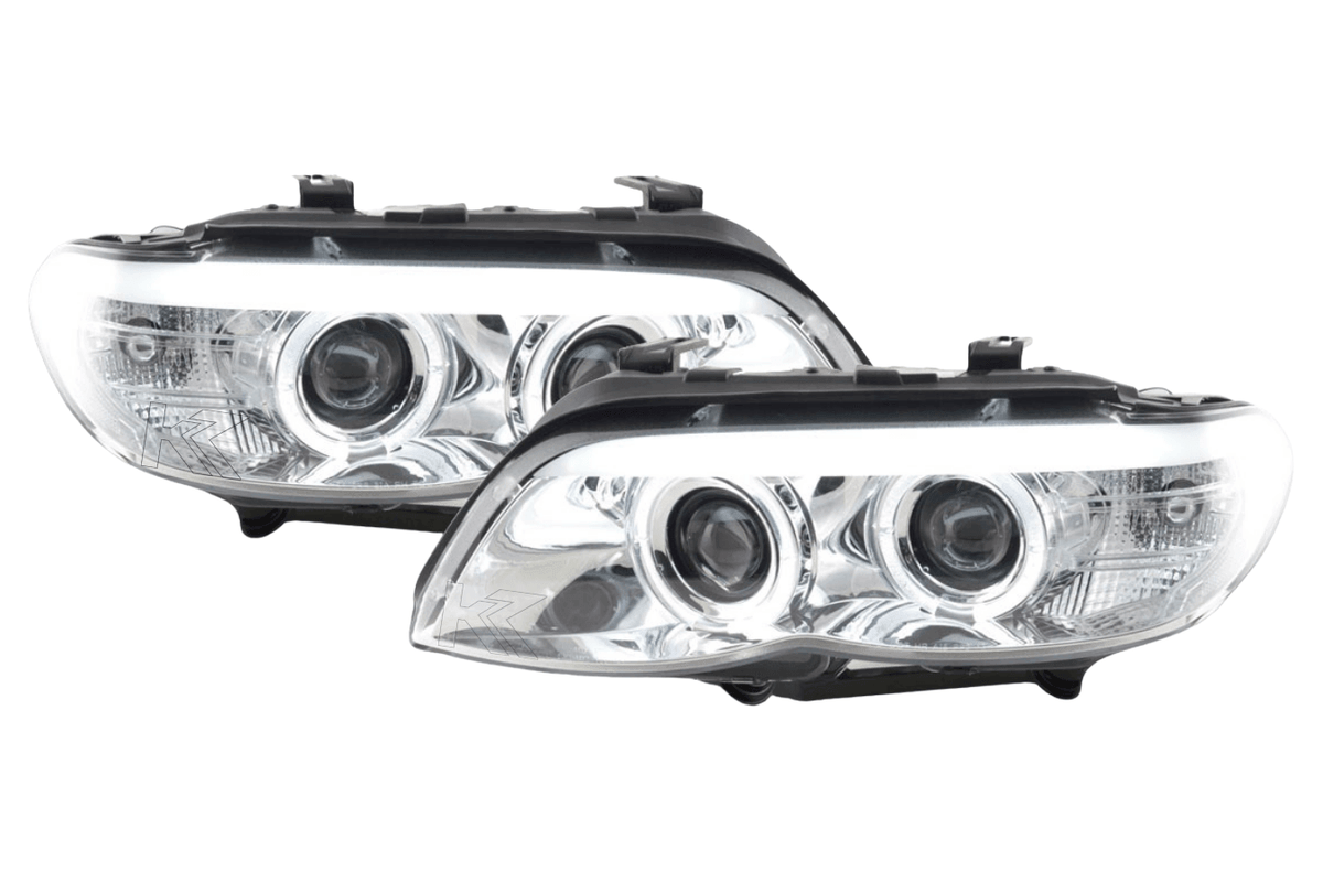 BMW X5 E53 Chrome Angel Eye LED Head Lights (2003-2006)