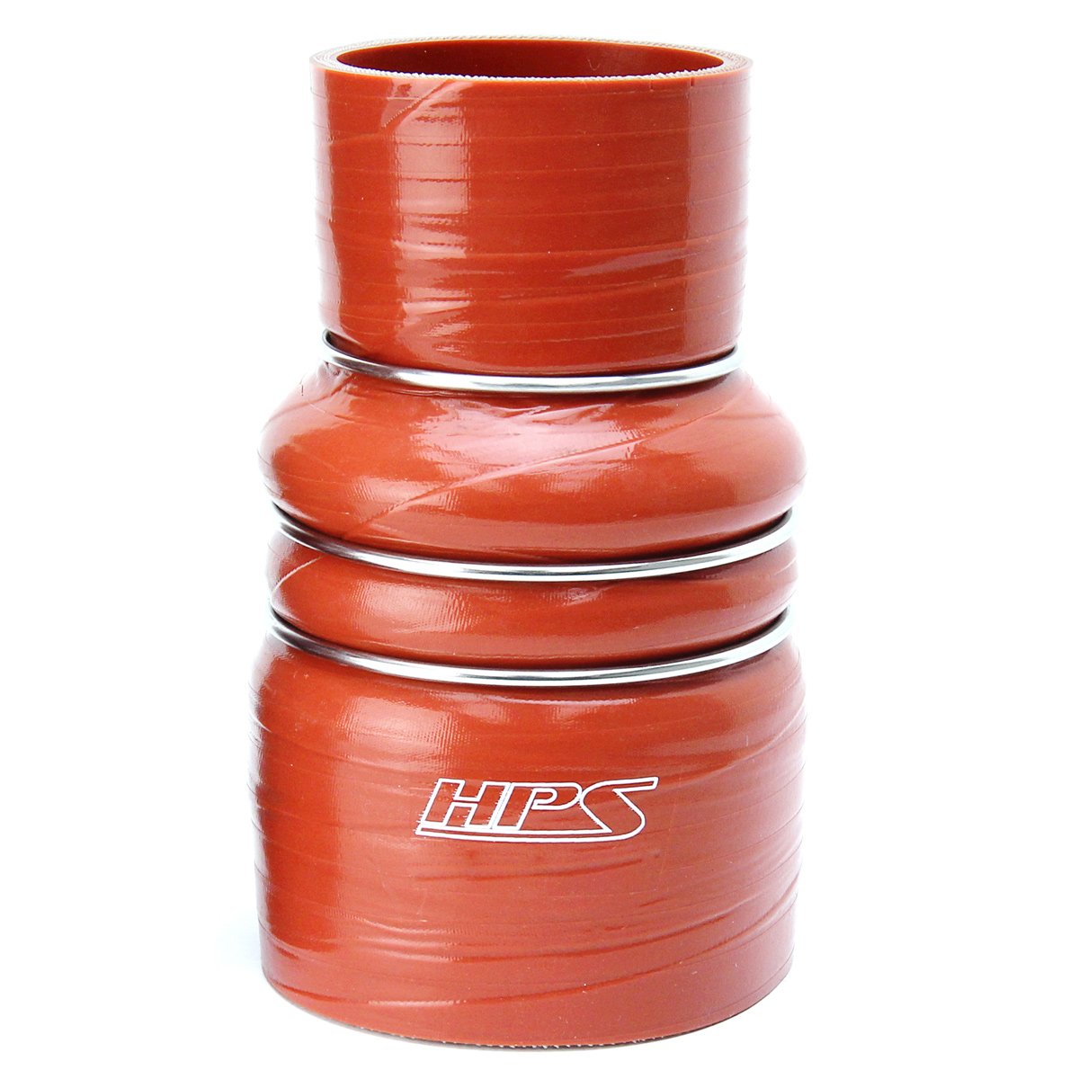 HPS 5" - 6" ID, 8" Length, Silicone Charge Air Cooler CAC Hose Double Hump Reducer Coupler Bellow Hot Side, Ultra High Temp 6-ply Aramid Reinforced, 127mm - 152mm ID