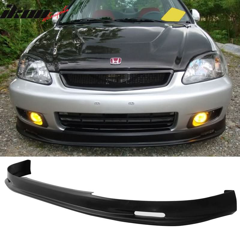 Fits 99-00 Honda Civic Sedan Mugen Front Bumper Lip PP + Window Visors