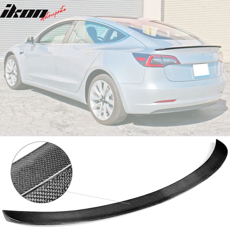 2017-2023 Tesla Model 3 IKON Front Lip + Trunk Spoiler CF