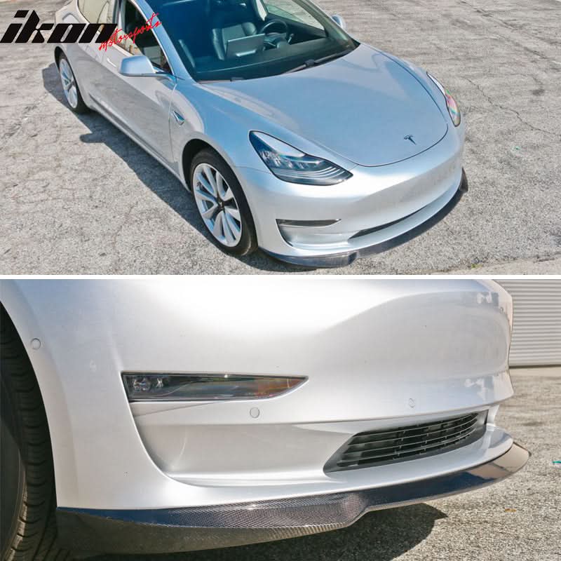 2017-2023 Tesla Model 3 IKON Front Lip + Trunk Spoiler CF