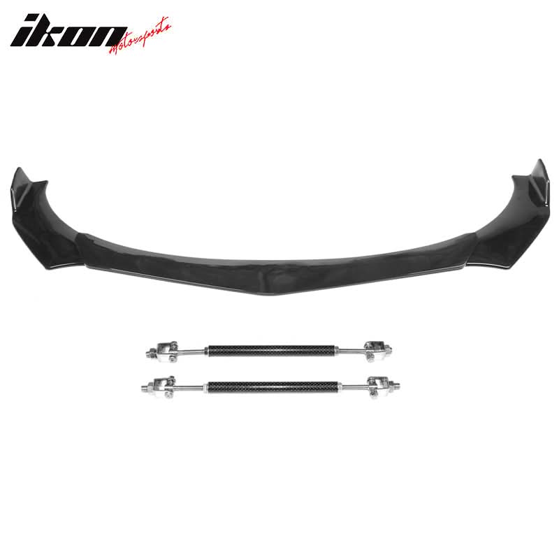 Honda Civic 62"-66" 3PCS B Style Black Front Lip with Strut Rods