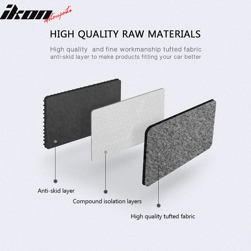 Car Floor Mat for 2007-2013 BMW E92 3 Series Gray Carpet 4PC Nylon