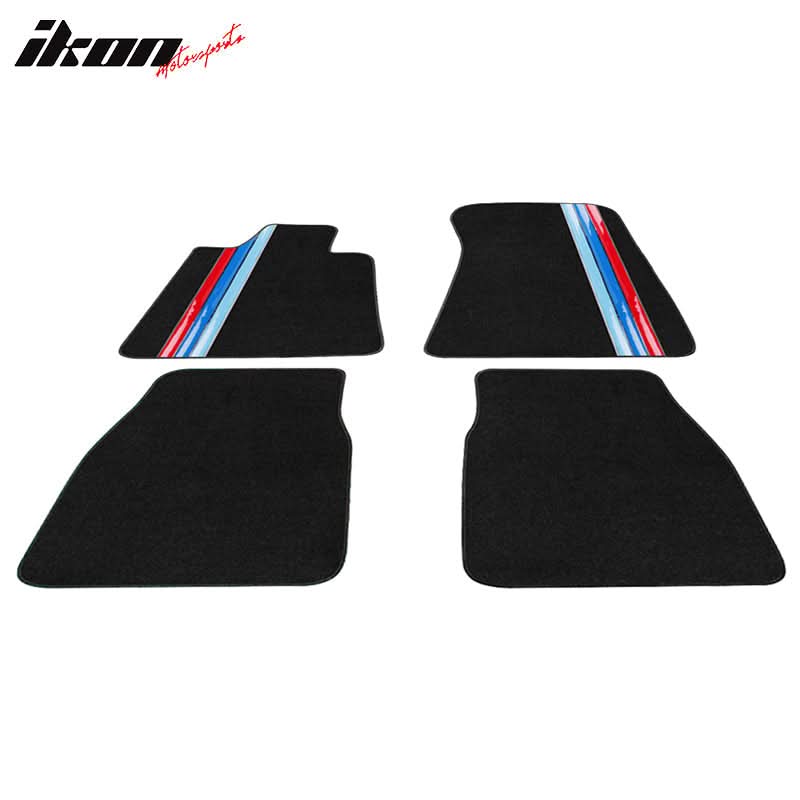 Car Floor Mat for 1984-1991 BMW 3 Series Coupe Black Carpet 4Pcs