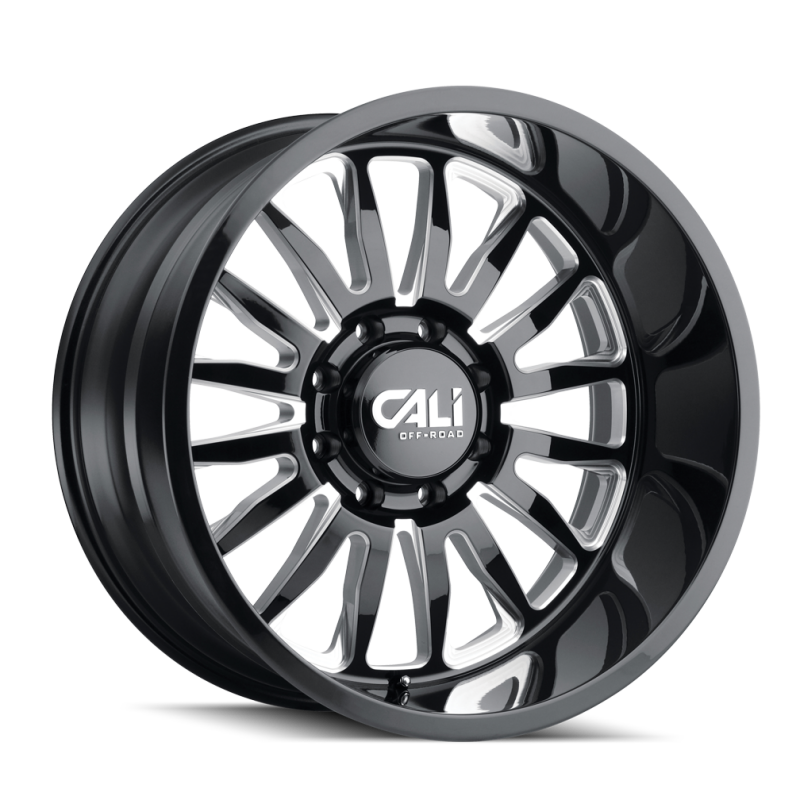 Cali Off-Road 9110 Summit 20x12 / 6x139.7 BP / -51mm Offset / 106mm Hub Gloss Black Milled Wheel 9110-2283BM